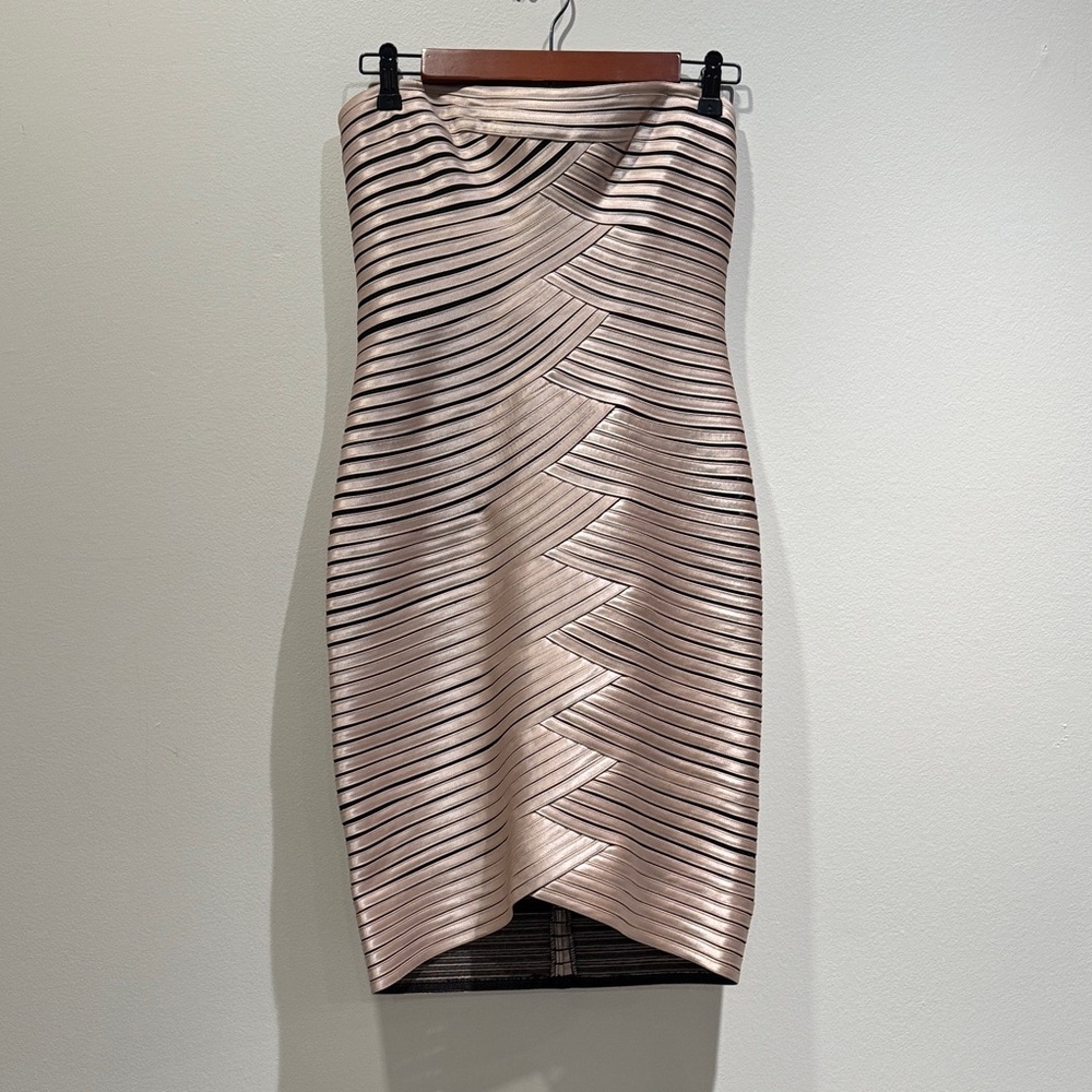 Elegant Strapless band aid Dress in Cream